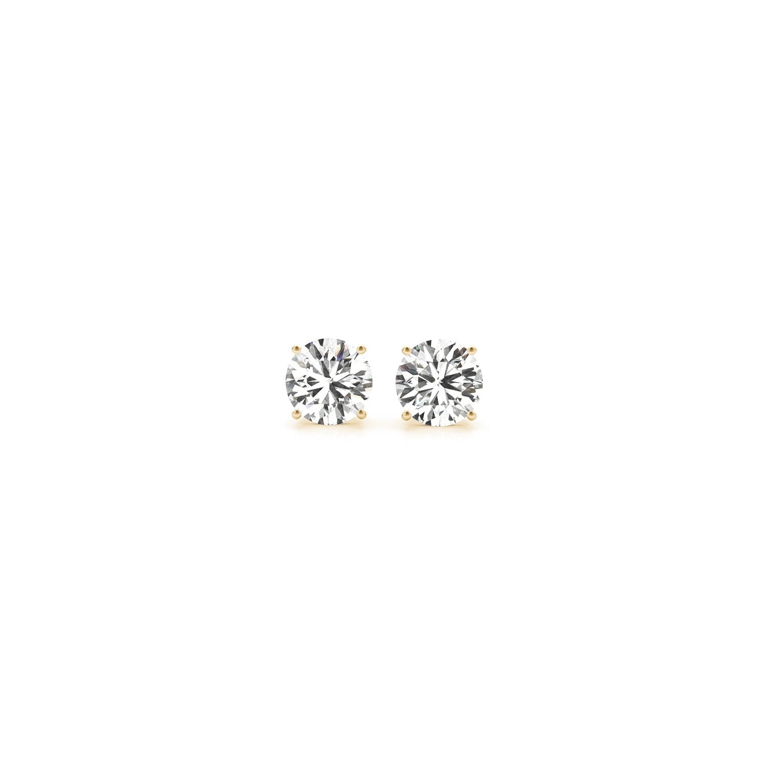 1/2 cttw Lab Grown Round Diamond Stud Earrings 14k Yellow Gold (G/VS2) in a sleek high-contrast midnight luxury editorial sty